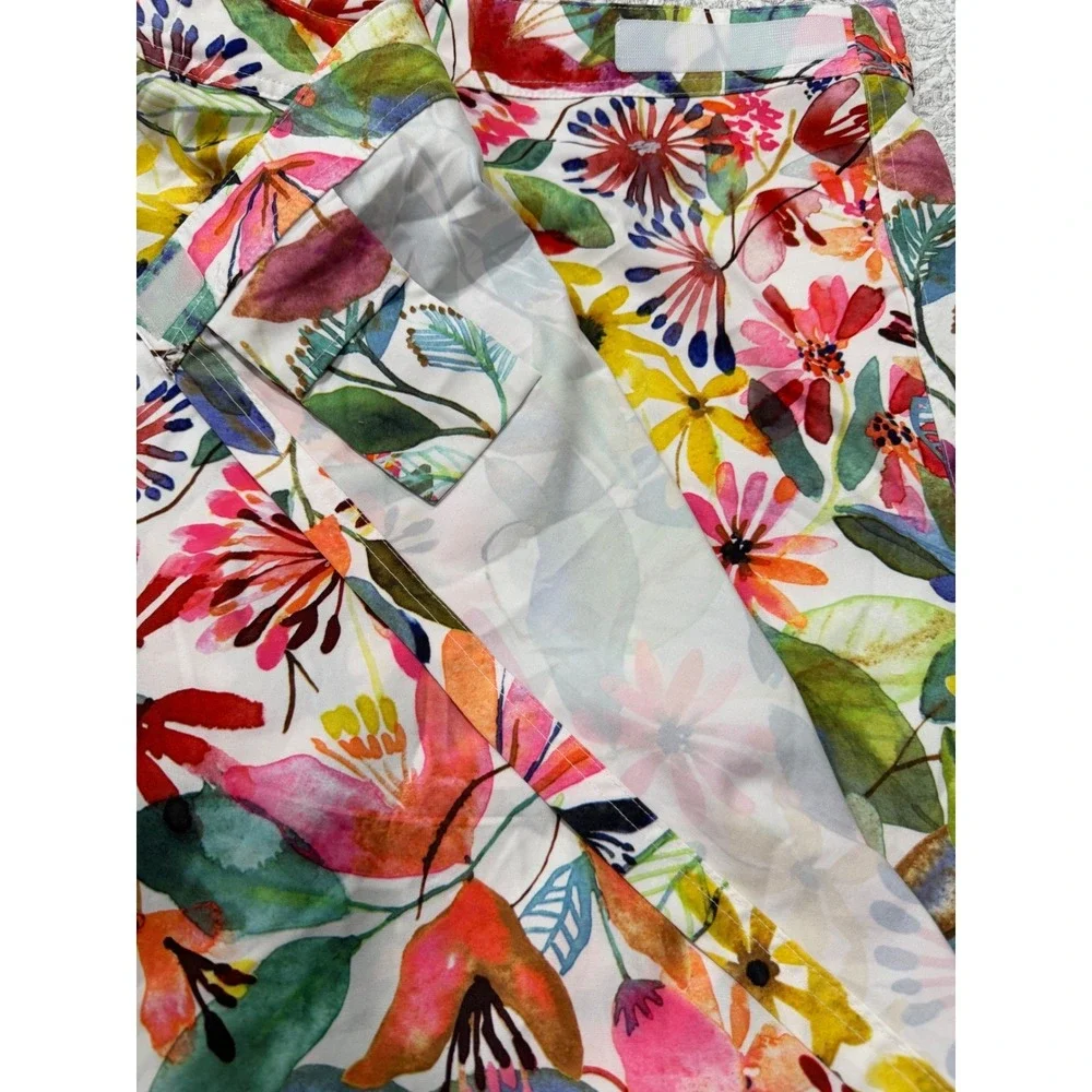 NWOT RipSkirt Hawaii Wildflower Watercolor Wrap Skirt Length 2 XL Beach Vacation